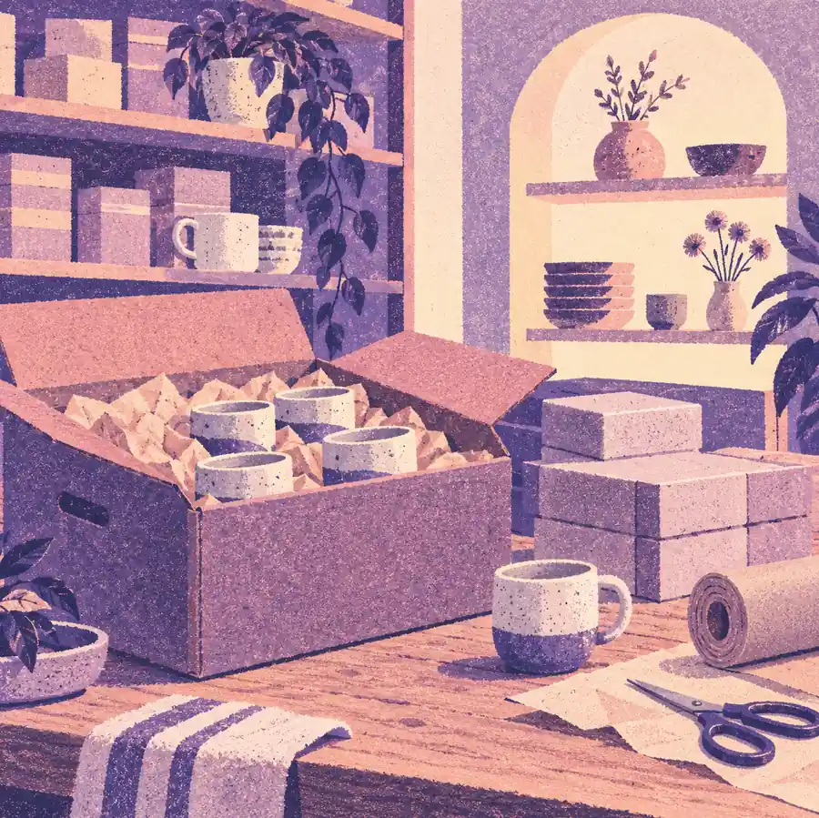 Illustration of local businesses equipment and workspace